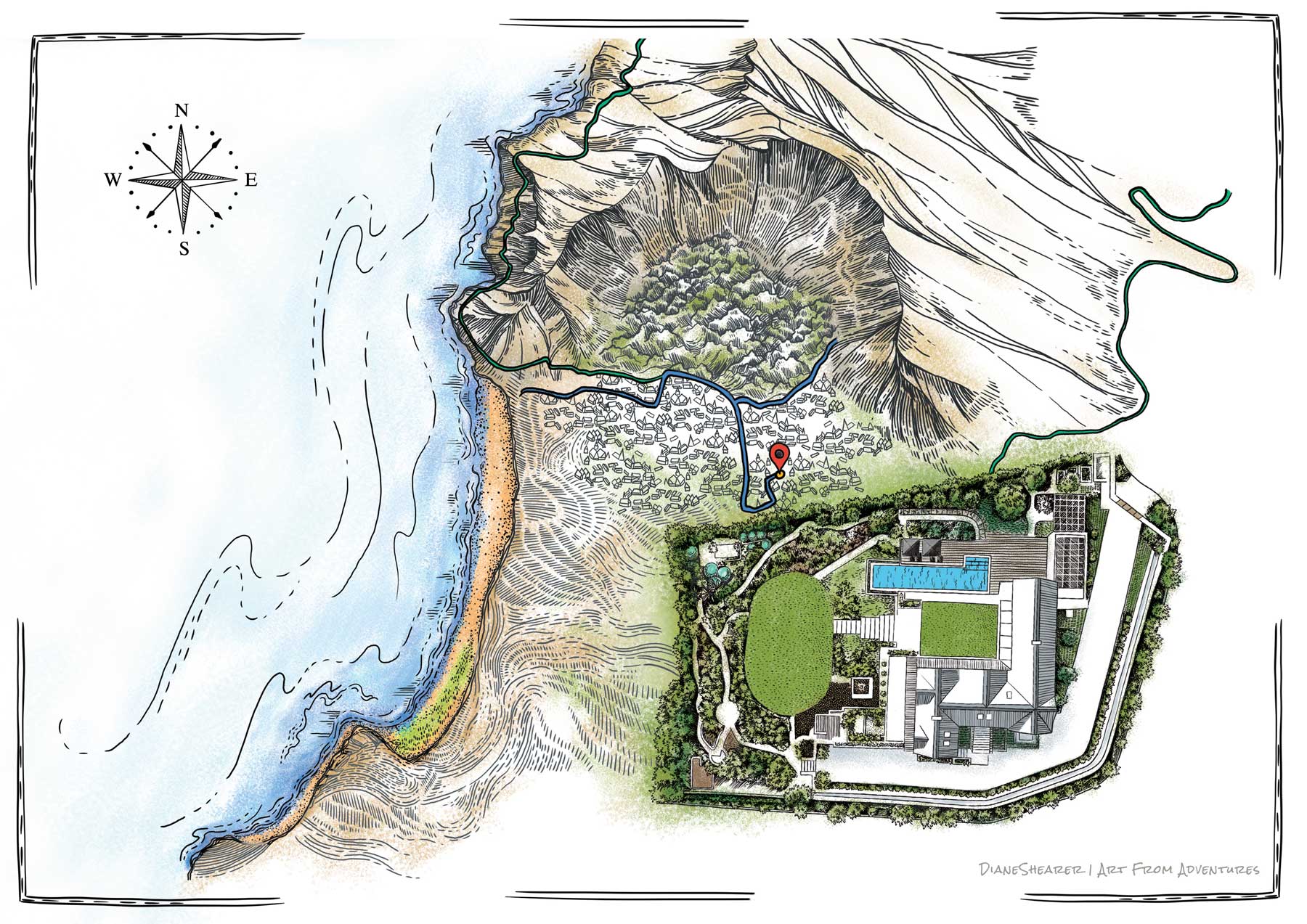 Noordhoek and house map